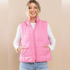 NWOT Brand new never worn pink TCEC quilted vest. Ladies active wear casual vest